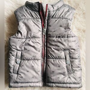 Carters - Gray Puffer Vest with Ribbon Bow Pattern Girls Size 4T